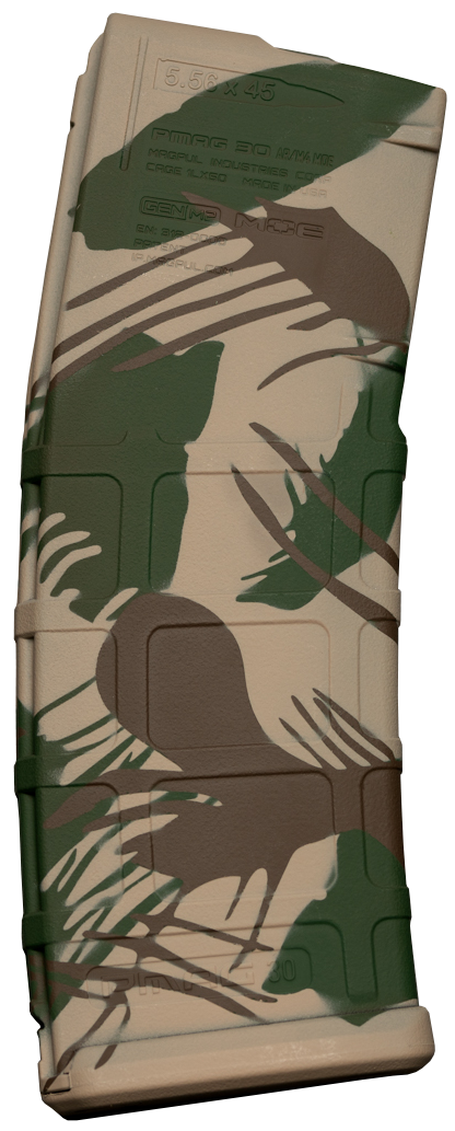 Weapon Works PMAG GEN M2 MOE 30rd Polymer Fits AR M4 Rhodesian Brushstroke 5.56x45mm