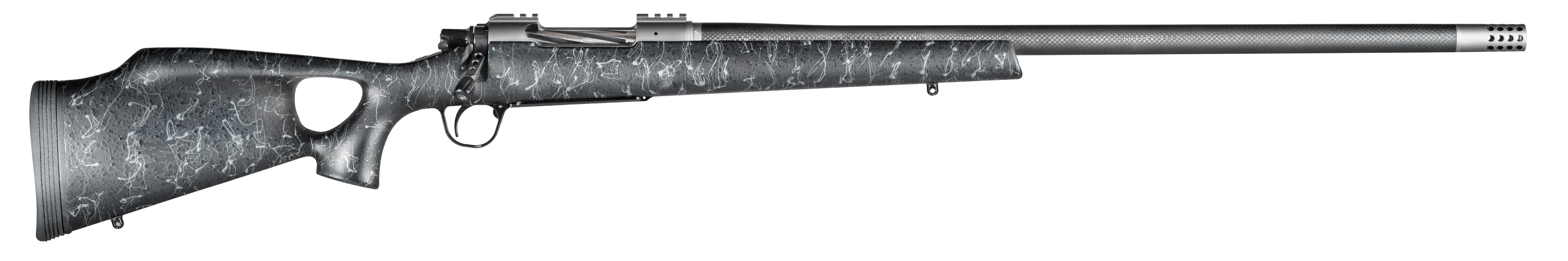Christensen Arms CA10269815321 Summit TI  Full Size 28 Nosler 3+1, 26" Natural Titanium Steel Threaded Barrel, Natural Titanium Aluminum Receiver, Black w/Gray Webbing Fixed Thumbhole Stock