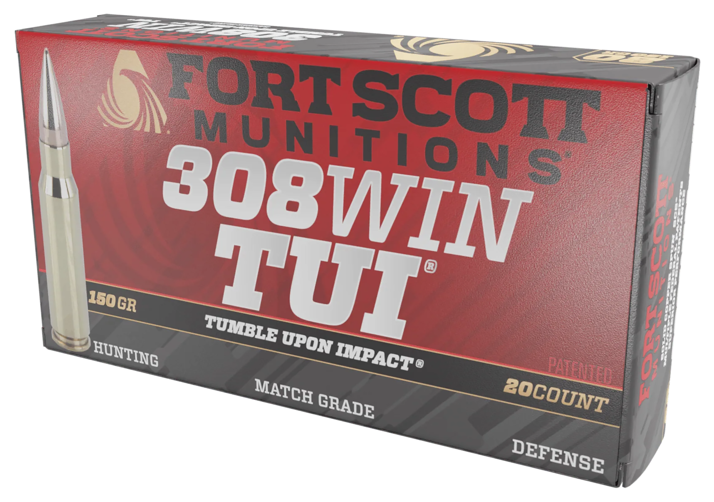 Fort Scott Munitions 308150SCV2 Tumble Upon Impact (TUI) Rifle 308Win 150gr Solid Copper Spun 20 Rounds