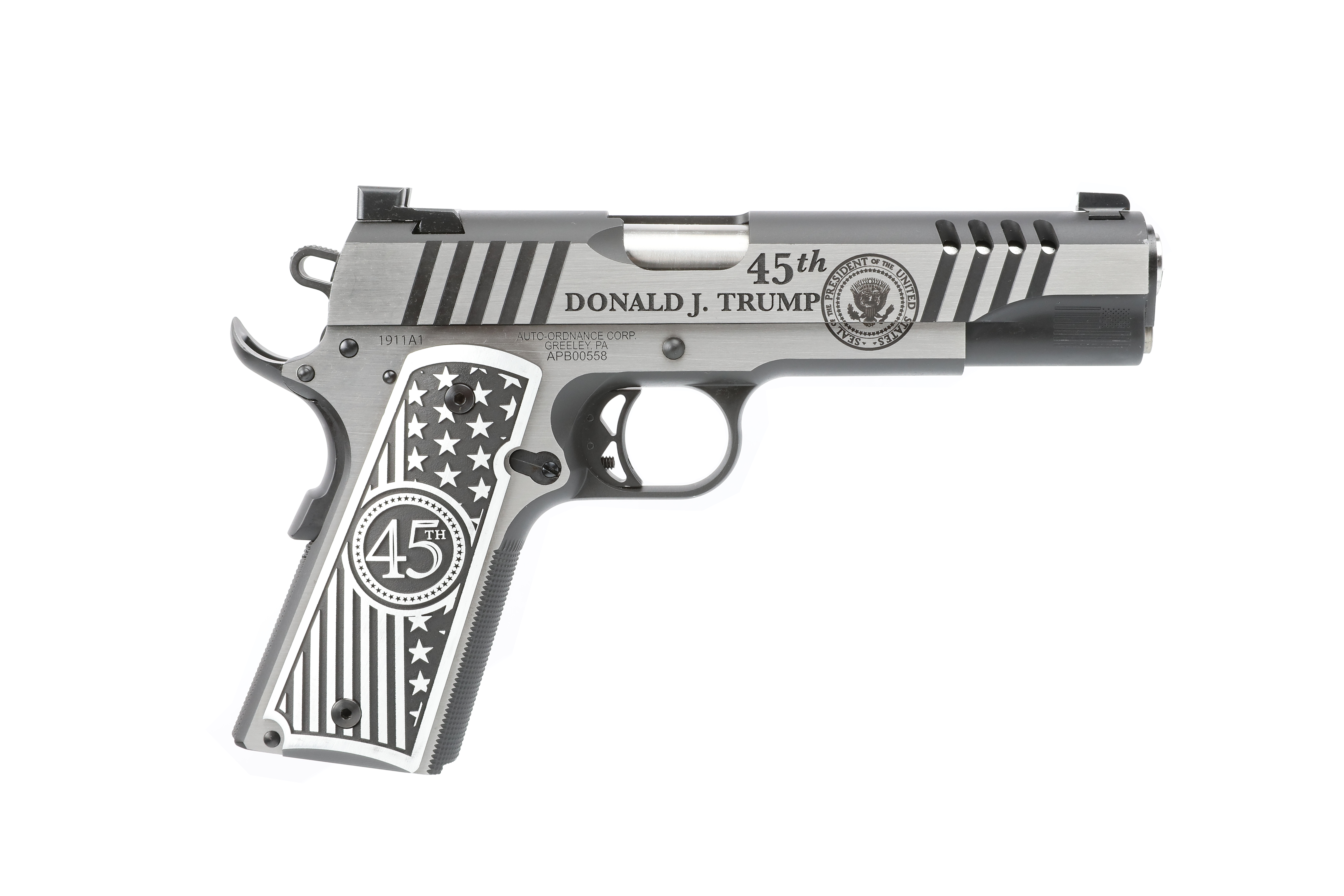 Auto Ordnance 1911 Trump One 45 ACP 5 in 7 Rounds Black Finish