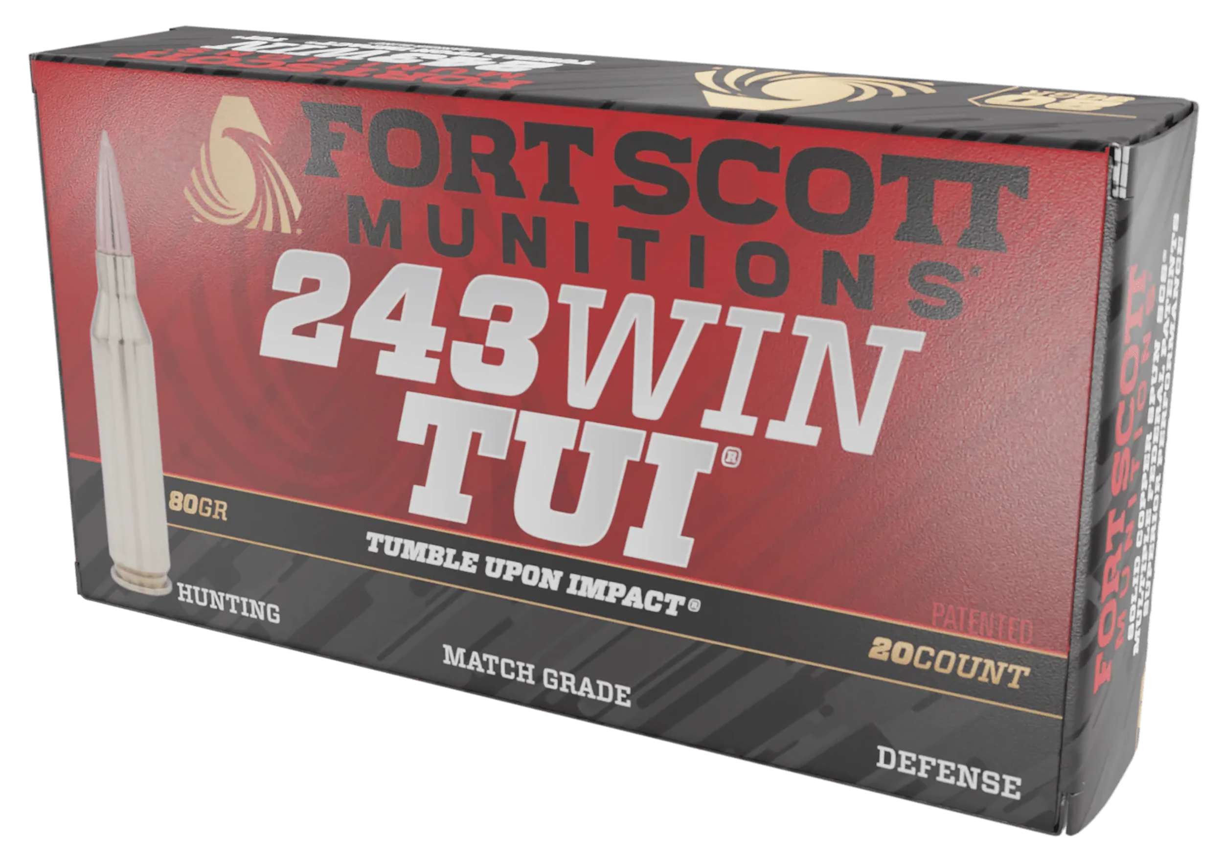 Fort Scott Munitions Rifle Ammo 243 Win. 80 gr. TUI 20 rd.