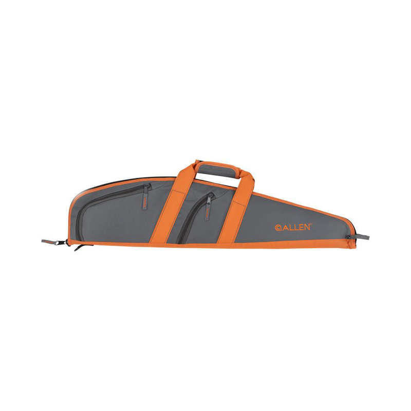 Allen 31732 Springs Compact Youth Rifle Case Fits Scoped Rifles Up To 32", Gray w/Orange Trim, Nylon Lining, Padded Handle, 2 Accessory Pockets