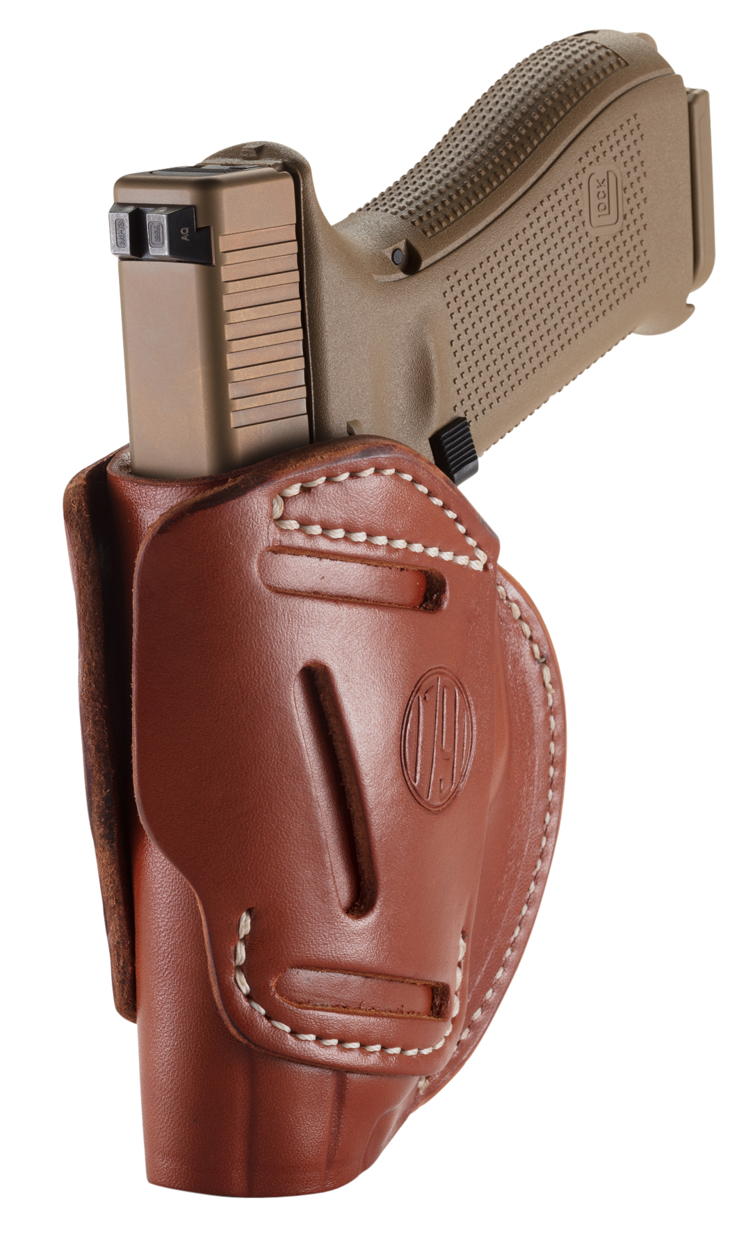 1791 Gunleather 3WH5CBRA 3-Way  IWB/OWB Size 05 Classic Brown Leather Belt Loop Compatible w/ Glock 17 Compatible w/ Springfield XD Compatible w/ S&W M&P Compatible w/ HK VP9 Ambidextrous Hand