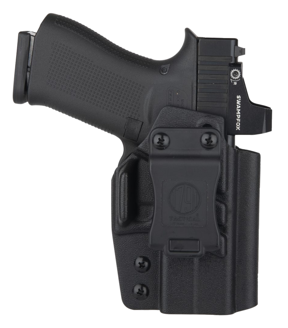 1791 Gunleather TACIWBG43XMOSBLKR Tactical Kydex IWB Black Kydex Belt Clip Compatible w/Glock 43/43X/43X MOS/48 Right Hand