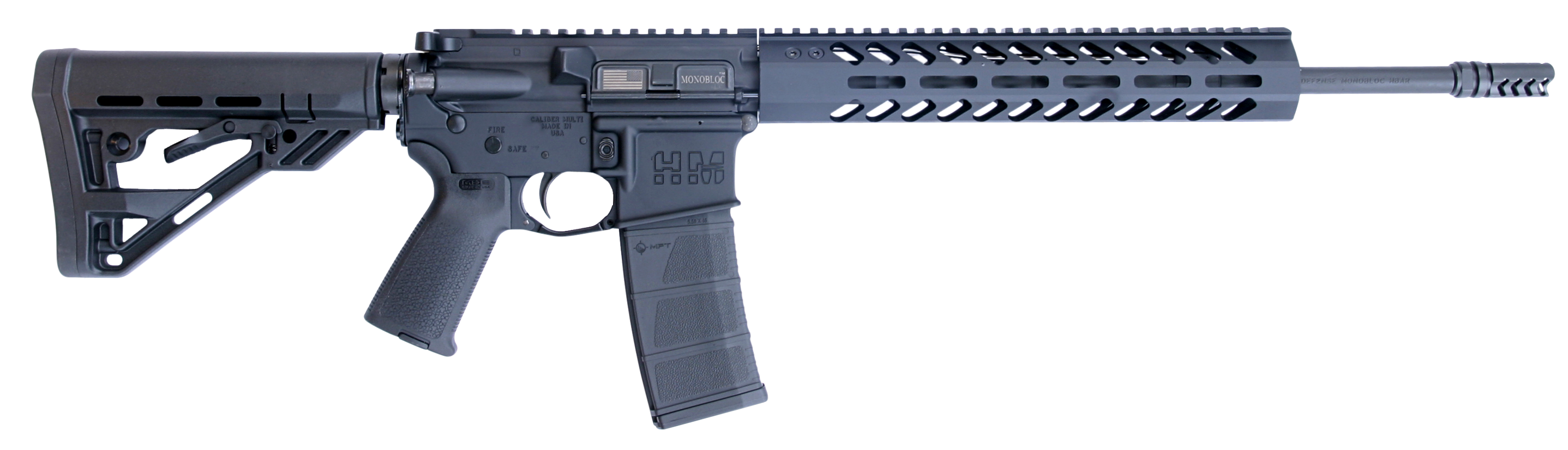 HM Defense HM15FMB556 Defender M5  5.56x45mm NATO Caliber with 16" Barrel, 30+1 Capacity, Black Hard Coat Anodized Metal Finish, Black Mil-Spec HM Stock & Enhanced Polymer Grip