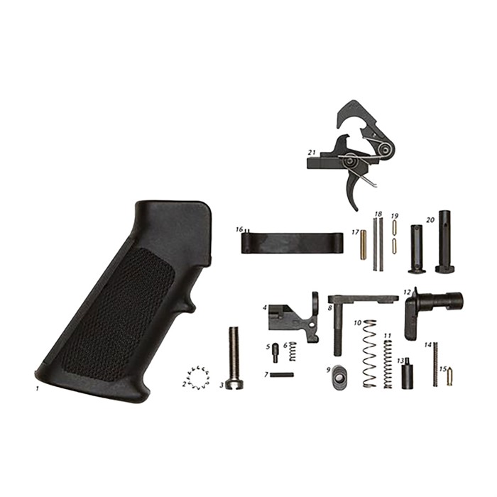 ALG Defense AR15 Lower Parts Kit with Grip QMS Trigger for AR15