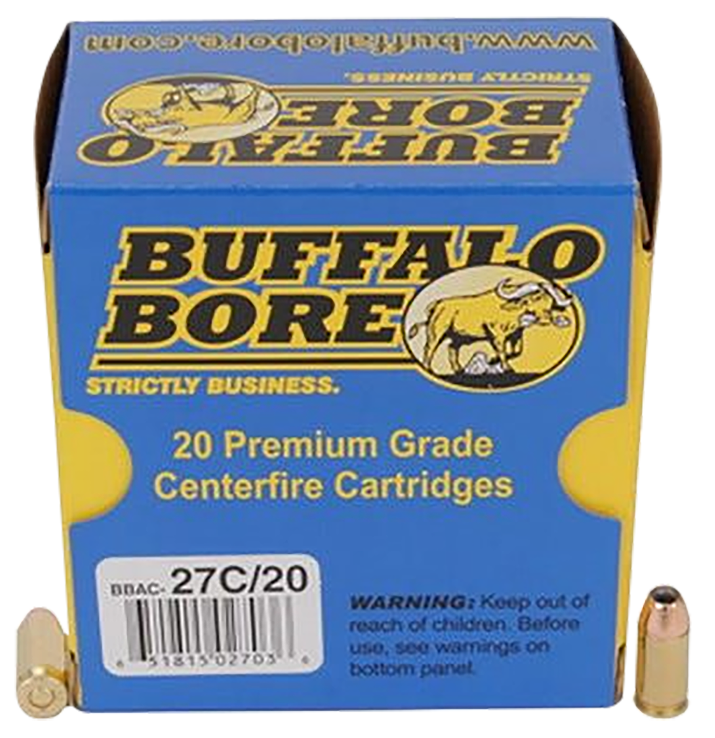 Buffalo Bore Ammunition 27C20 Personal Defense Strictly Business 380ACP +P 90gr Jacketed Hollow Point 20 Rounds