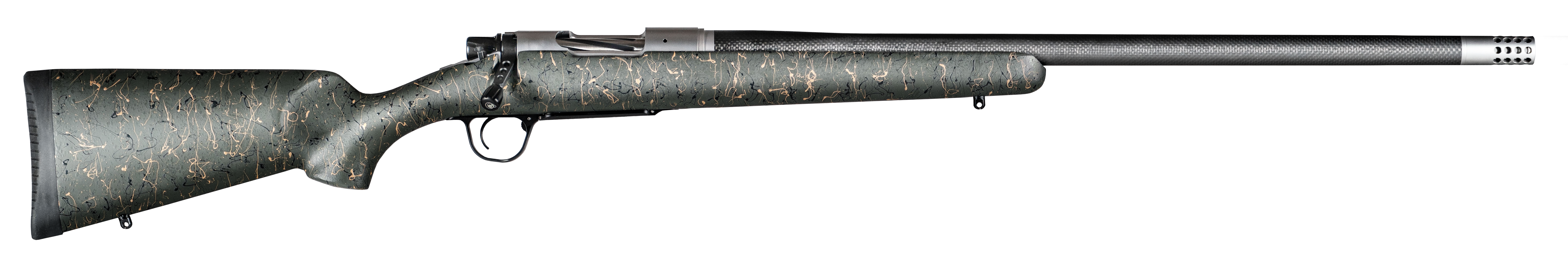 Christensen Arms 8010604101 Ridgeline  6.5 Creedmoor 4+1 20" Carbon Fiber/Threaded Barrel, Natural Stainless, Green with Black/Tan Webbing Stock
