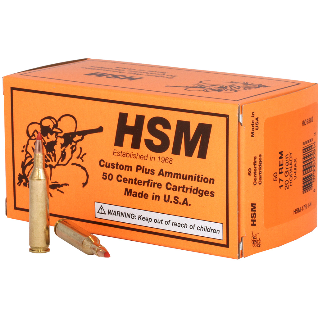 HSM, Varmint V-Max, 17 Remington, V-Max, 20 Grain, 50 Rounds