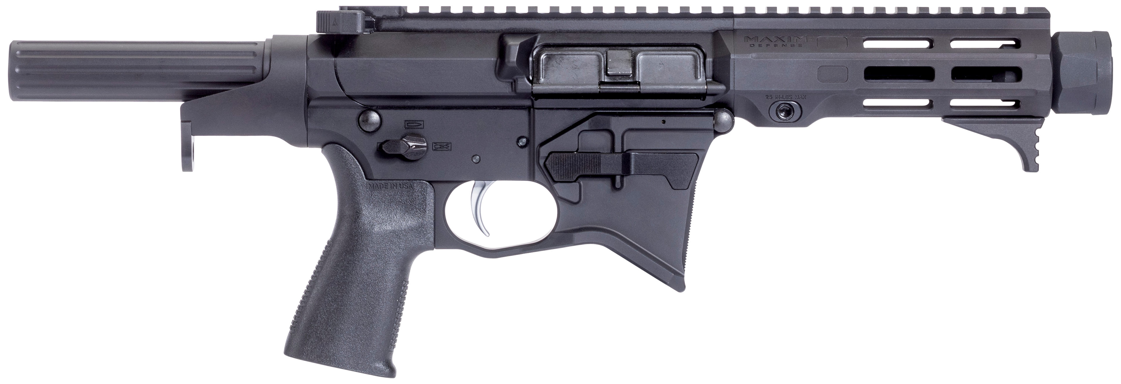Maxim Defense MXM48172 CPS MD9 9mm Luger Caliber with 5.50" Barrel, Black Anodized Metal Finish, Black Maxim CQB Brace & Polymer Grip