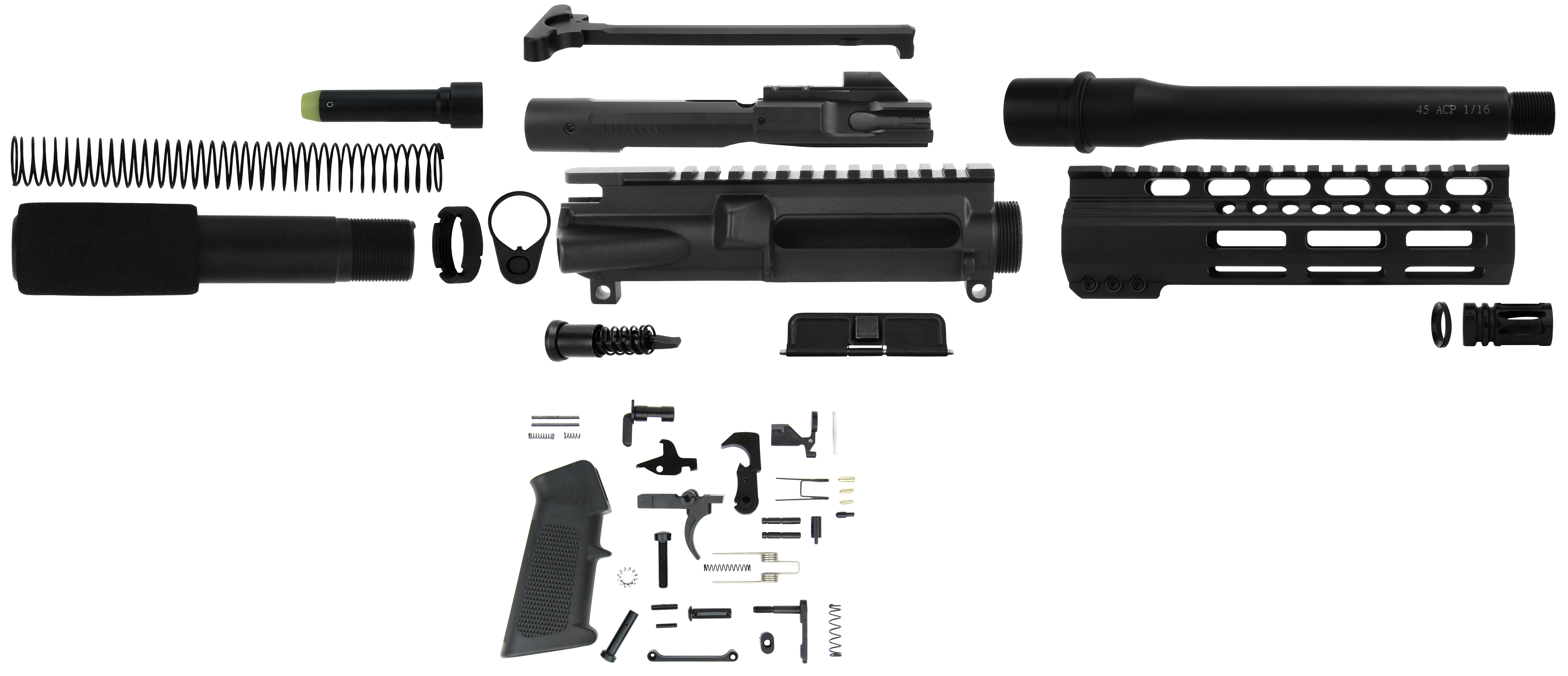 TacFire AR Build Kit Pistol 45 ACP Ar-10 5/8-24 Steel Nitride
