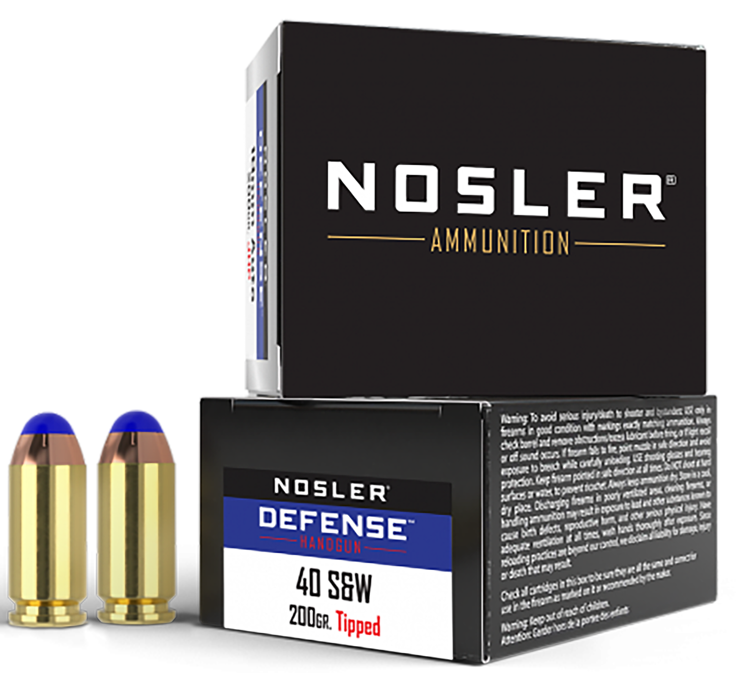 Nosler Defense 40 Smith and Wesson Bonded Performance Tipped 200 Grain 20 Rounds