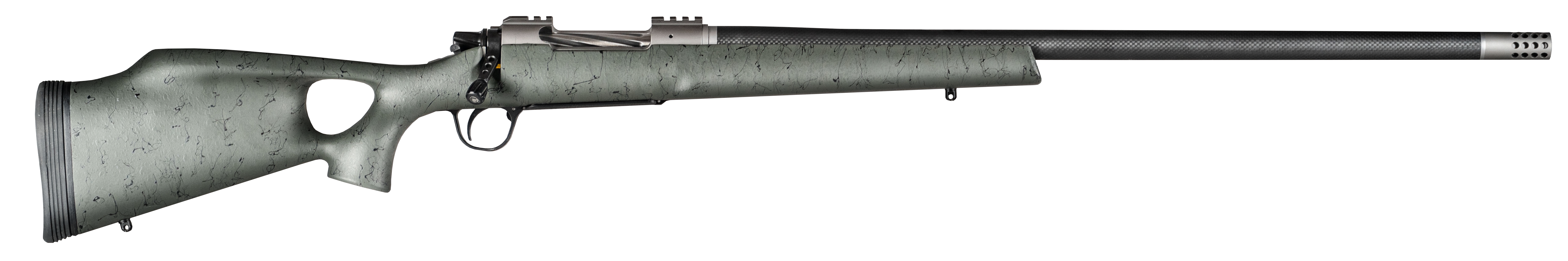 Christensen Arms CA10269315322 Summit TI  Full Size 7mm Rem Mag 3+1, 26" Natural Titanium Steel Threaded Barrel, Natural Titanium Aluminum Receiver, Green w/Black Webbing Fixed Thumbhole Stock