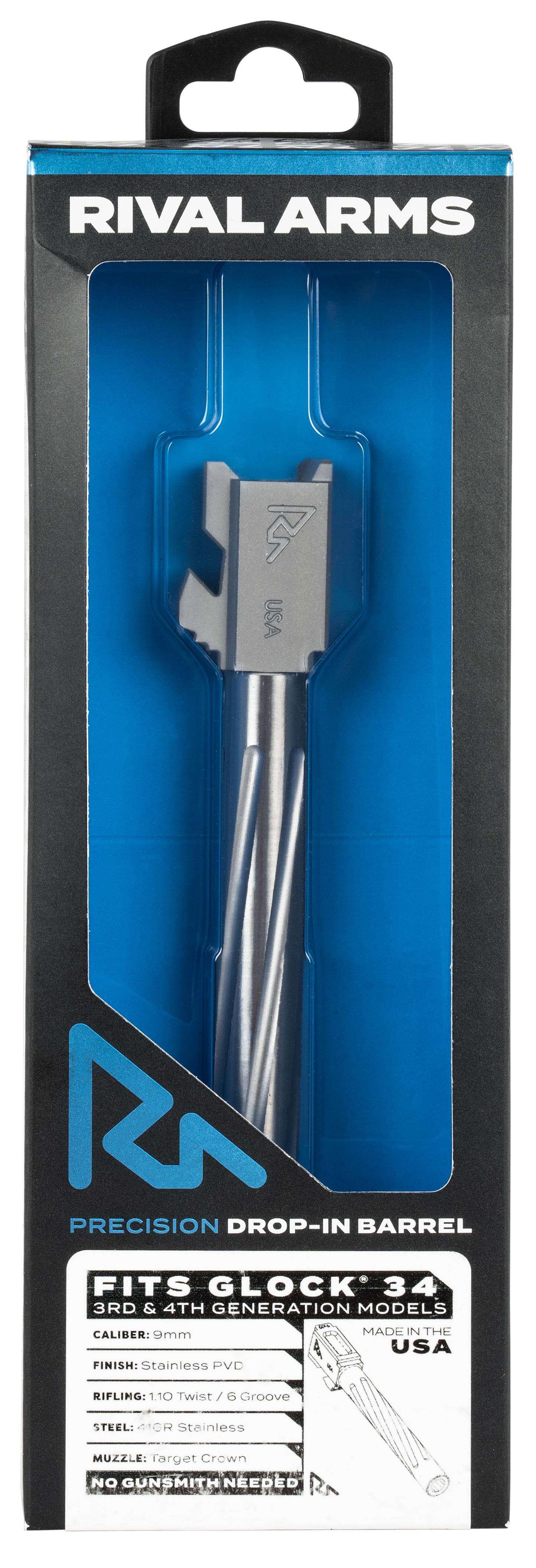 Rival Arms RA20G701D Precision 5.31in 9mm Drop In Barrel Glock 34 Gen3 4 PVD