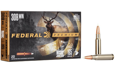 Federal Premium 308 Winchester Nosler AccuBond 165 Grain 20 Rounds