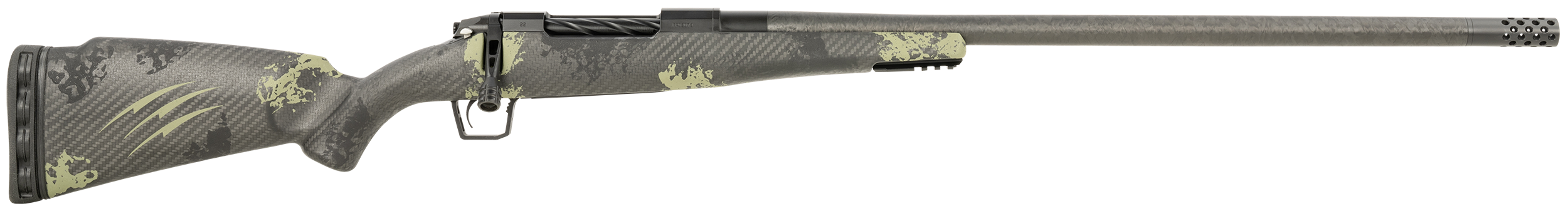 Fierce Firearms ROG300WIN24BF Carbon Rogue  Full Size 300 Win 3+1 24" Carbon Fiber Hand Lapped/Match Grade Threaded Barrel, Black Cerakote Steel Receiver, Forest Camo Fierce Rogue Carbon Fiber Stock