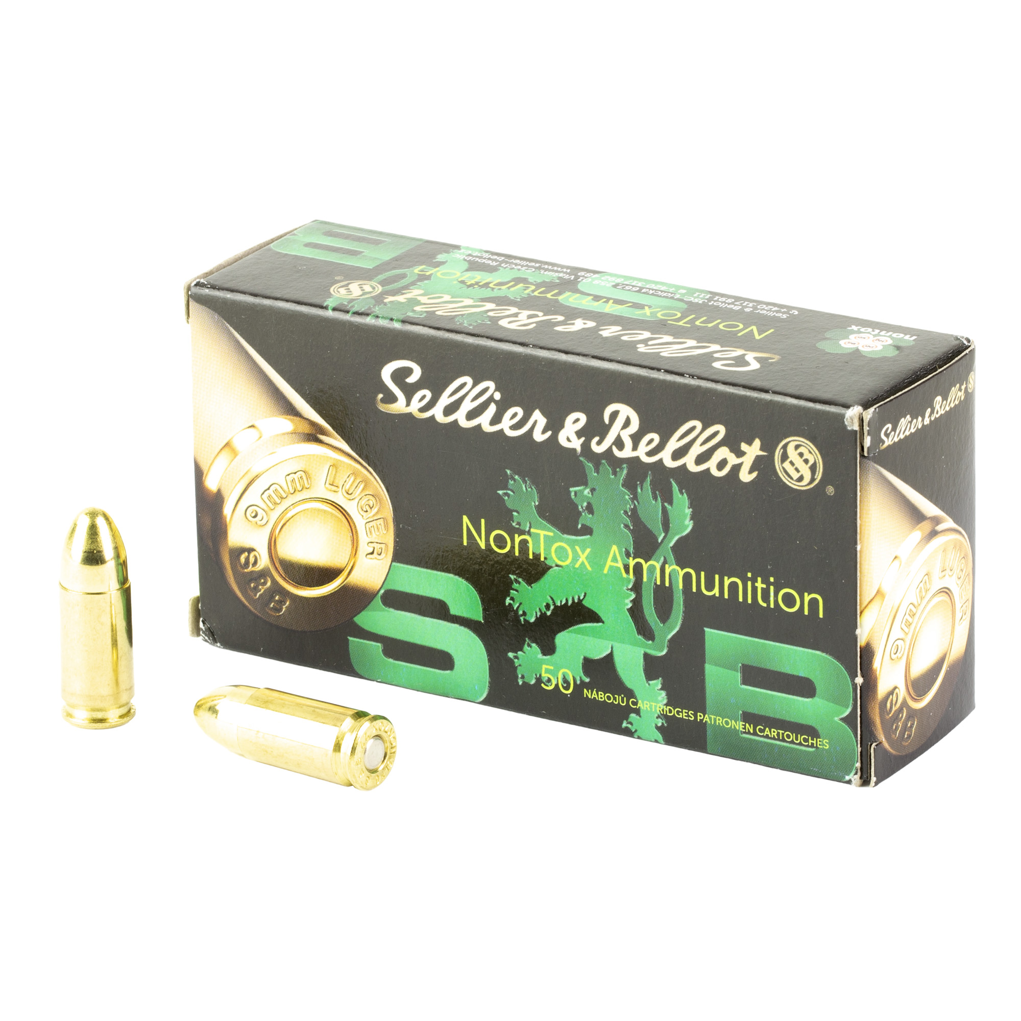 Sellier & Bellot Non Tox 9mm Luger Total Full Metal Jacket 124 Grain 50 Rounds