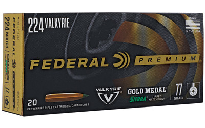 Federal Gold Medal 224 Valkyrie 77 Grain TMK 20 Rounds