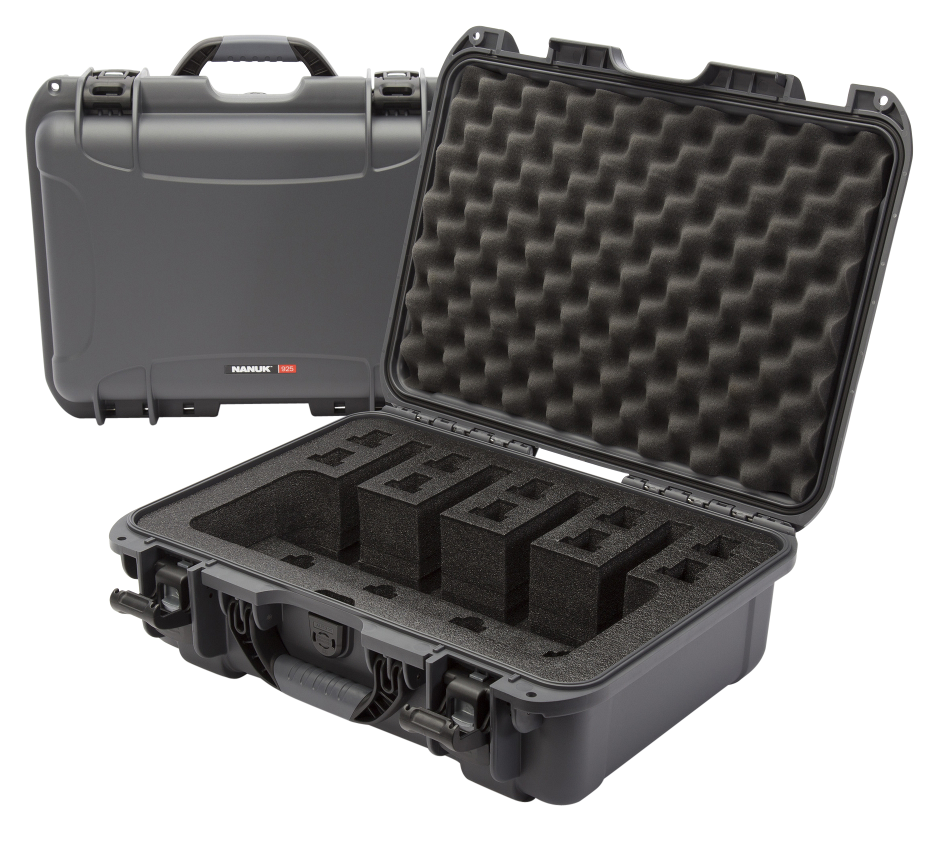 Nanuk 9254UP7 925 4 Up Gun Case Waterproof Graphite Resin w/ Closed-Cell Foam Padding 17" L x 11.80" W x 6.40" H Interior Dimensions