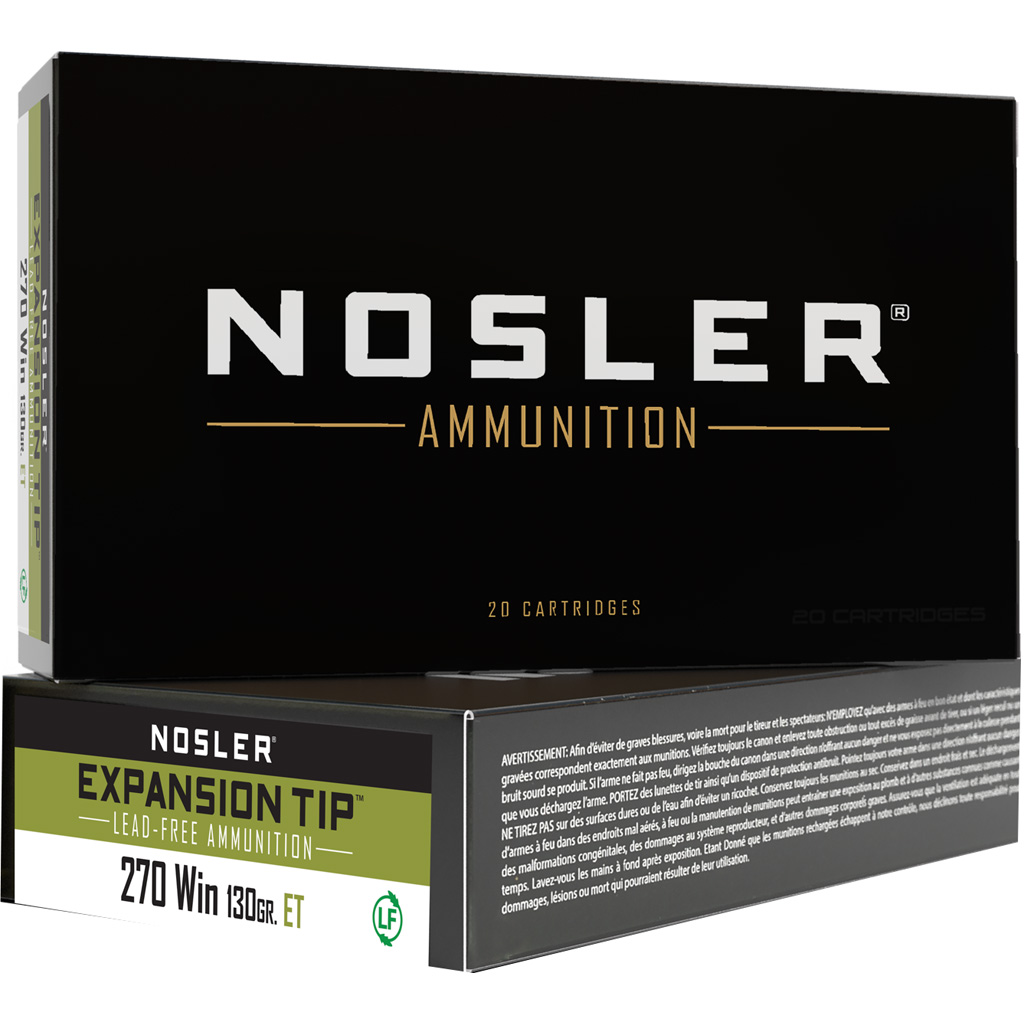 Nosler Expansion Tip 270 Winchester Spitzer Point 130 Grain 20 Rounds