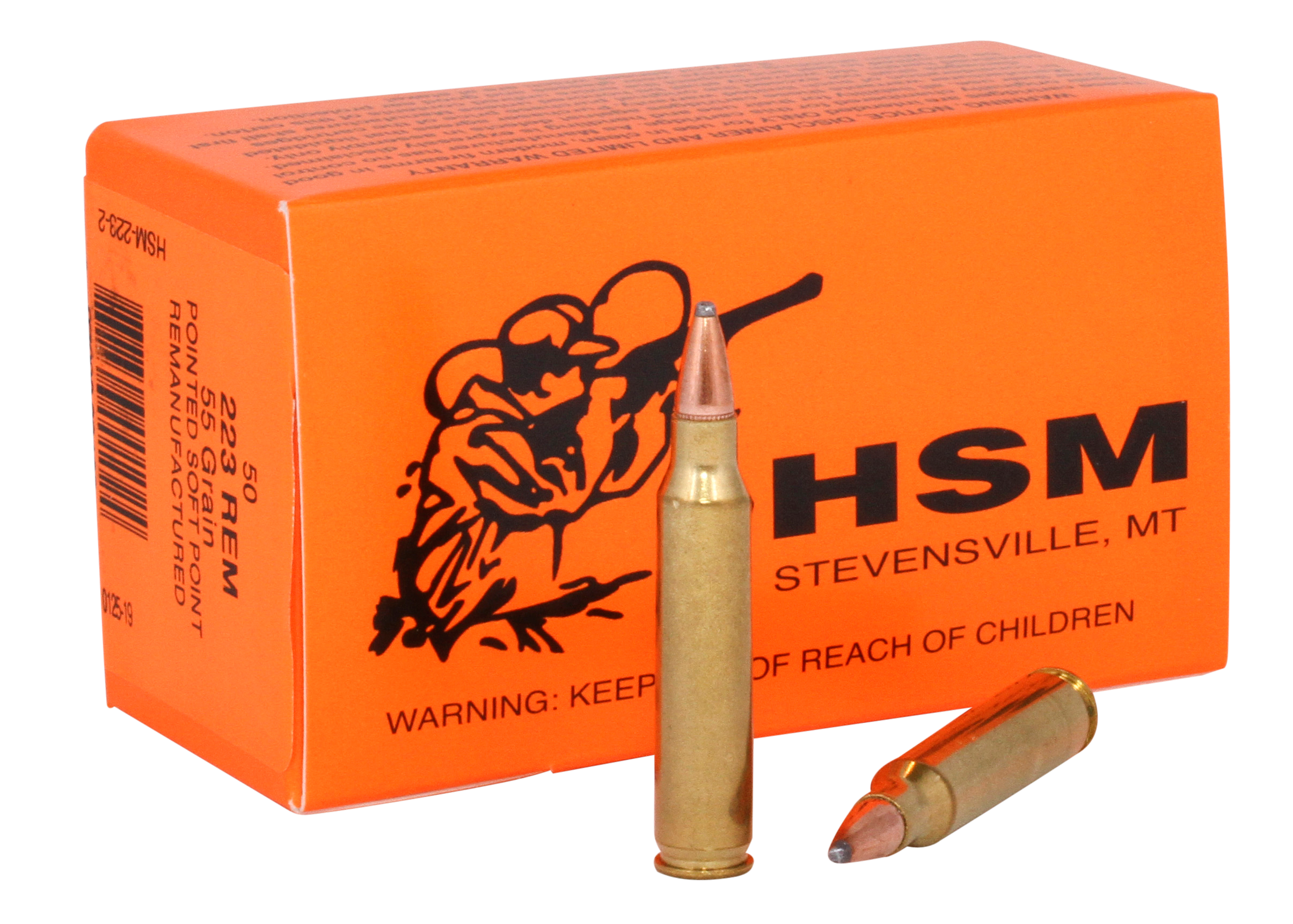 HSM Varmint 223 Remington Soft Point 55 Grain 50 Rounds