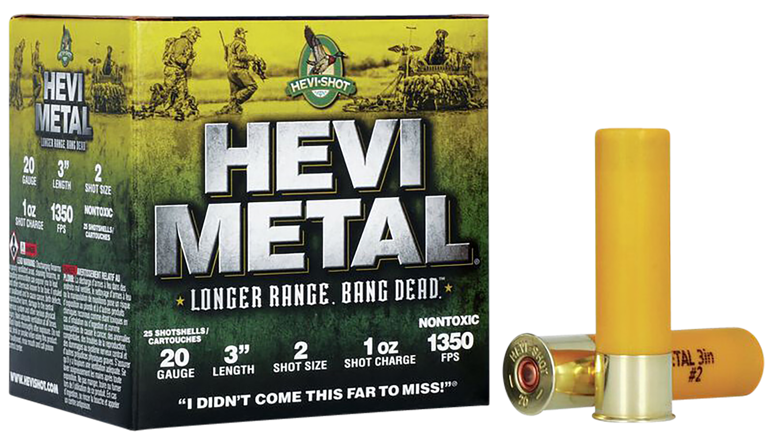 HEVI-Metal HS39002 HEVI-Metal Longer Range 20Gauge 3" 1oz 2Shot 25 Rounds