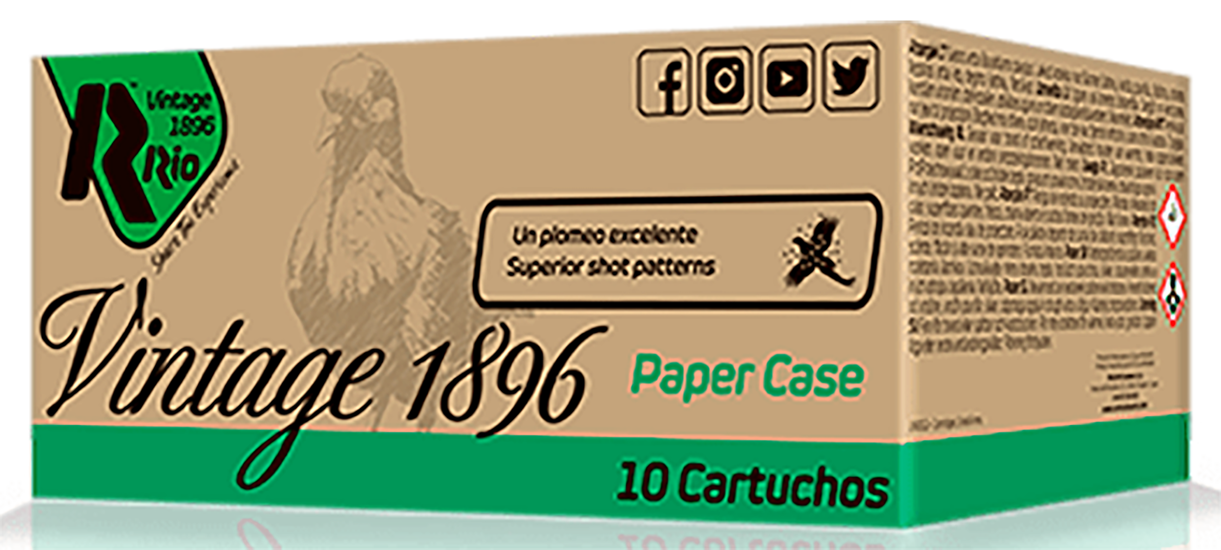 Rio Ammunition VP36FHV8 Vintage 1896 Paper Flyer 12Gauge 2.75" 8Shot 10 Rounds