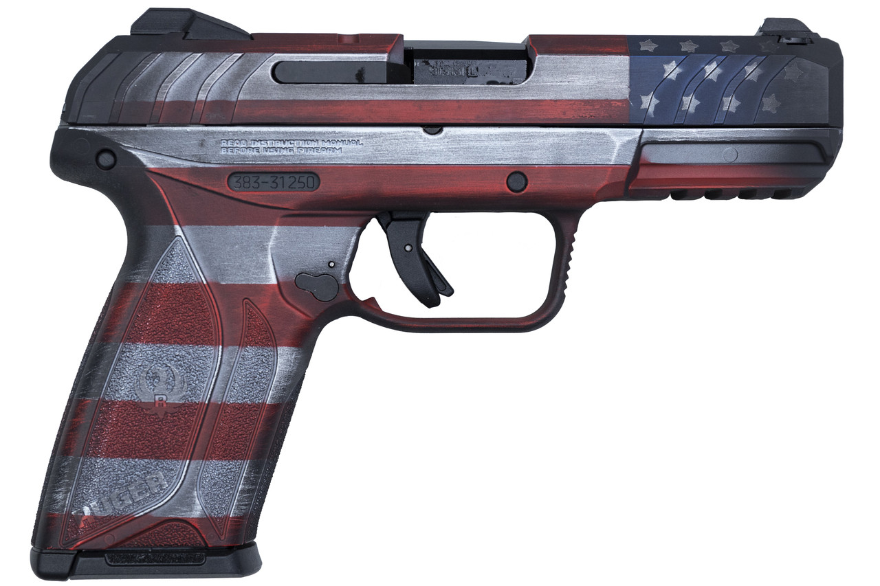 Ruger Security-9 9mm 4in 15rd Battle Worn American Flag