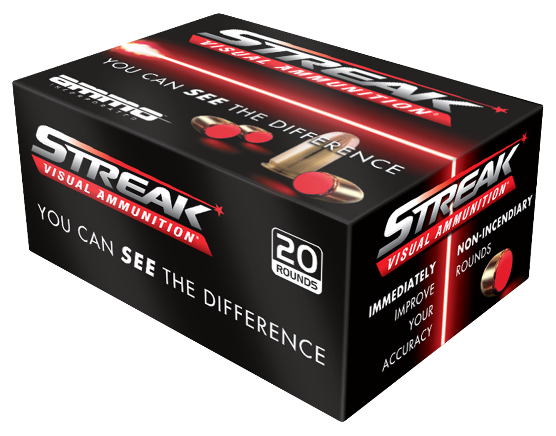 Ammo Inc 38125TMCSTRKRED Streak Visual (RED)  38Special 125gr Total Metal Case 20 Rounds