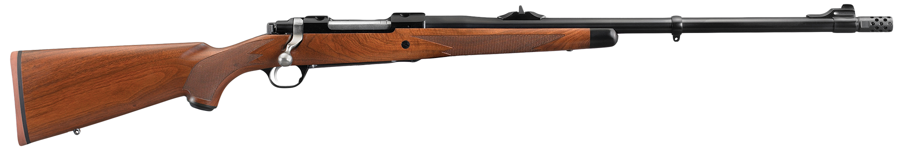 Ruger Hawkeye African 338 Winchester Magnum 23 Inch 3 Satin Blued Walnut Stock