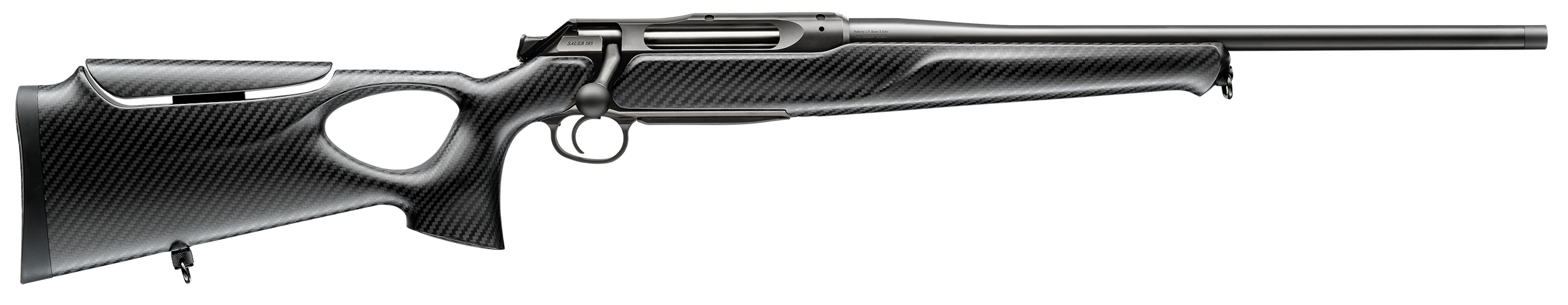 Sauer 80117116 505 Synchro XTC Full Size 243 Win Mag 3+1 20" Matte Blued Threaded Barrel, Matte Blued Saddle Mount Steel Receiver, Black Thumbhole w/Adj Comb Carbon Fiber Stock