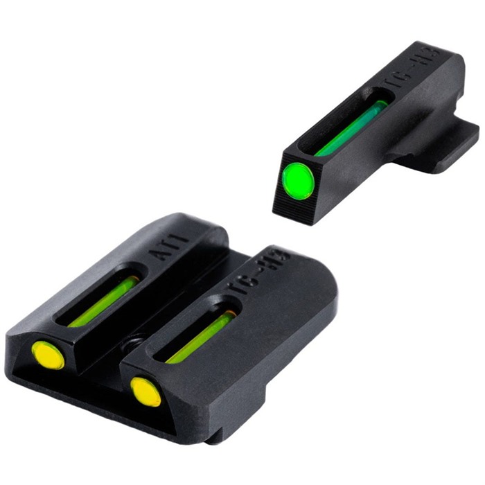 TruGlo TG131GT2Y TFO  Green/Tritium/Fiber Optic Front Sight-Yellow/Tritium/Fiber Optic Rear Sight Glock 20/21