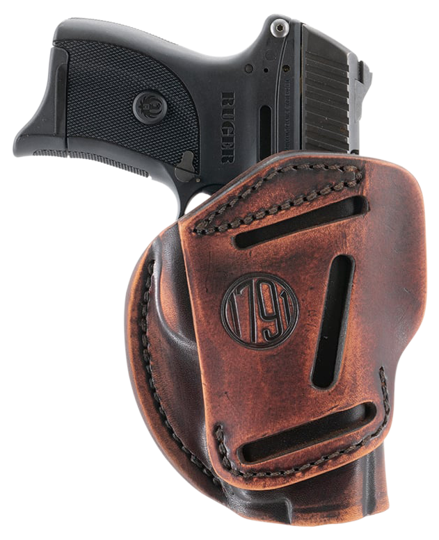 1791 Gunleather 3WH1VTGA 3-Way  IWB/OWB Size 01 Vintage Leather Belt Loop Fits 1911 3-4" Ambidextrous Hand