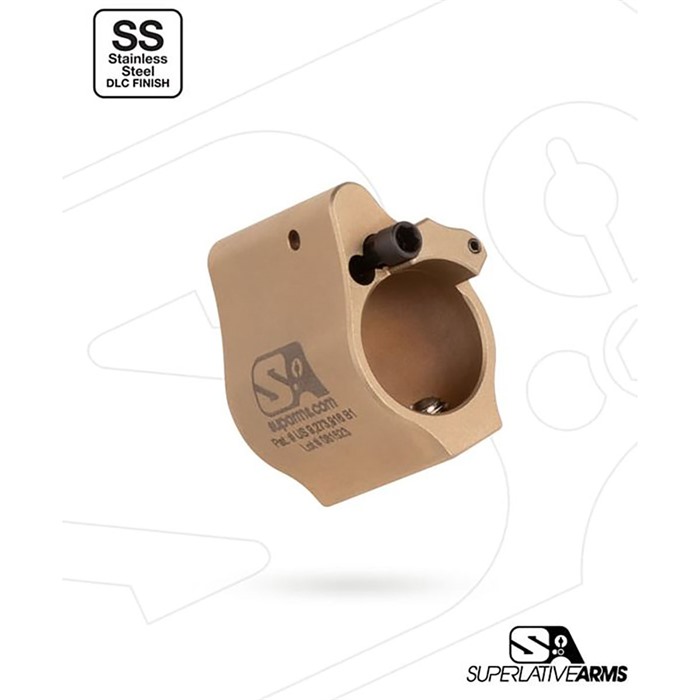 Superlative Arms Ar15 Solid Stainless Steel Adjustable Gas Block 625 Tan