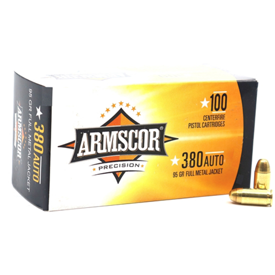 Armscor Ammo 380 ACP Full Metal Jacket 95 Grain 100 Rounds