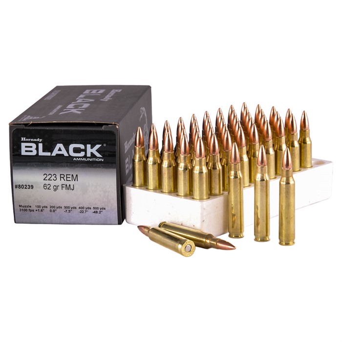Hornady Black 223 Remington Full Metal Jacket 62 Grain 50 Rounds