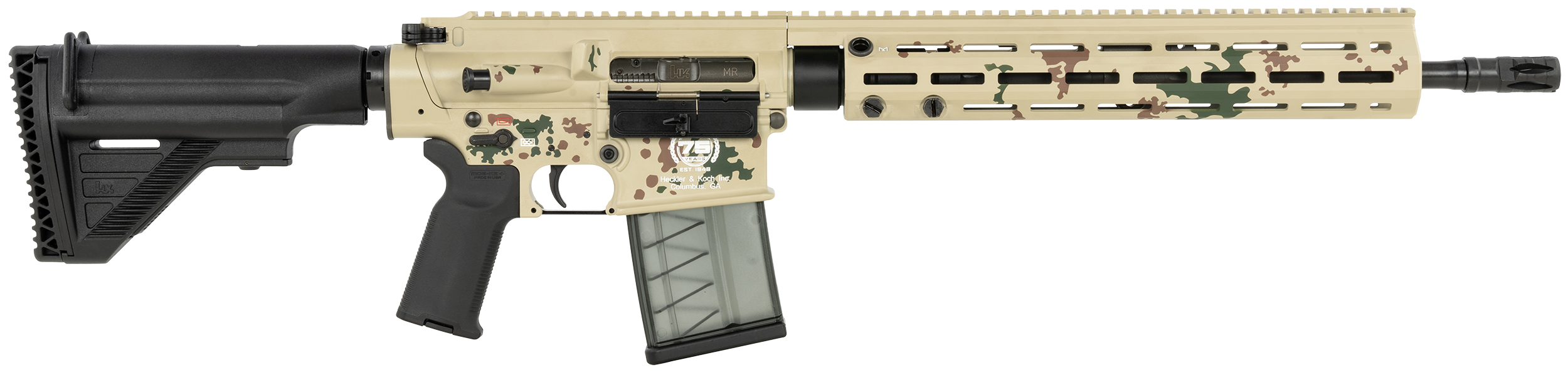 Heckler & Koch MR762A1 7.62x51mm 16.5" 10+1 Tropentarn Camo M-LOK Adjustable Stock