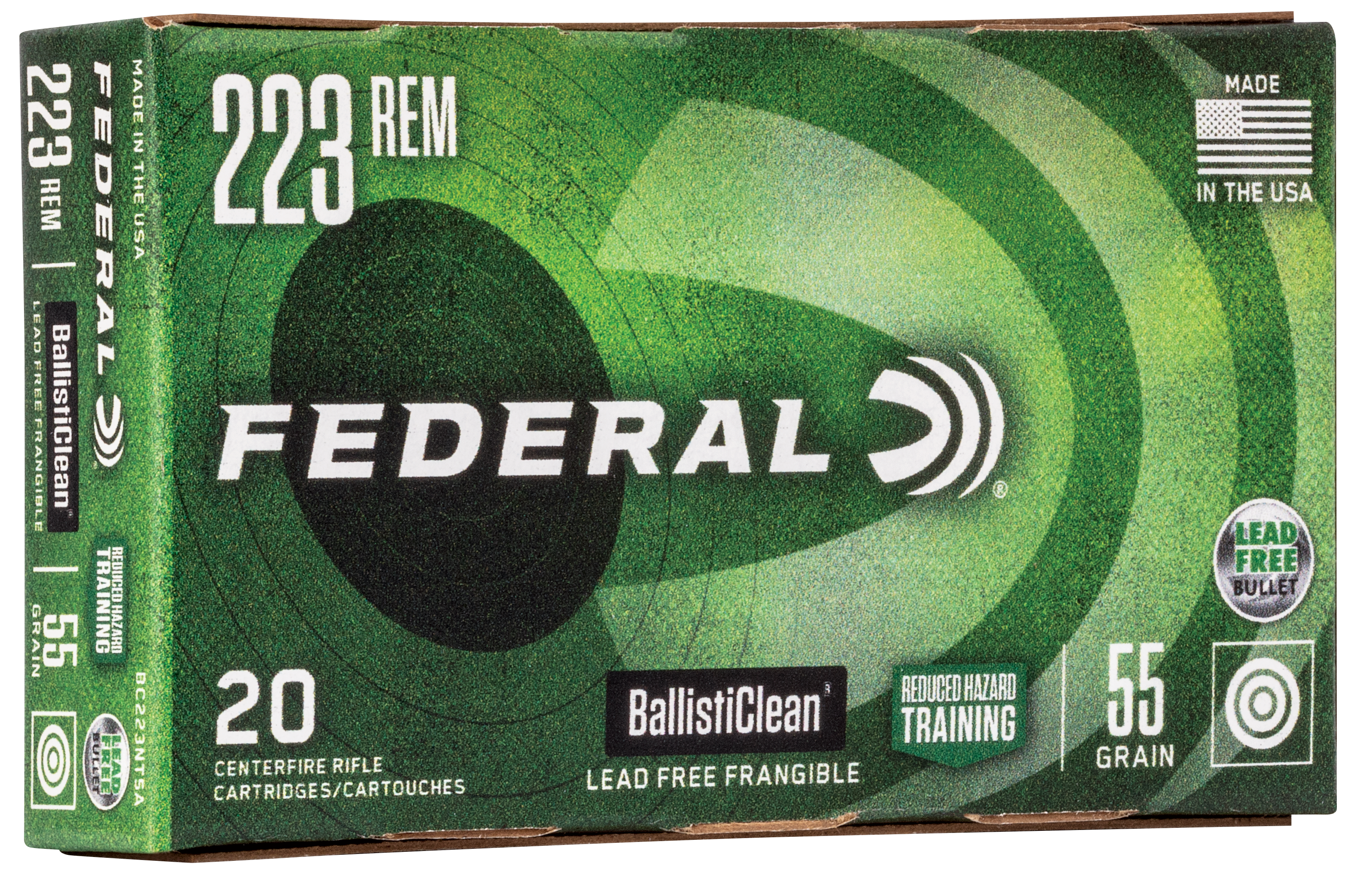 Federal BallistiClean 223 Remington Lead Free Frangible 55 Grain 20 Rounds