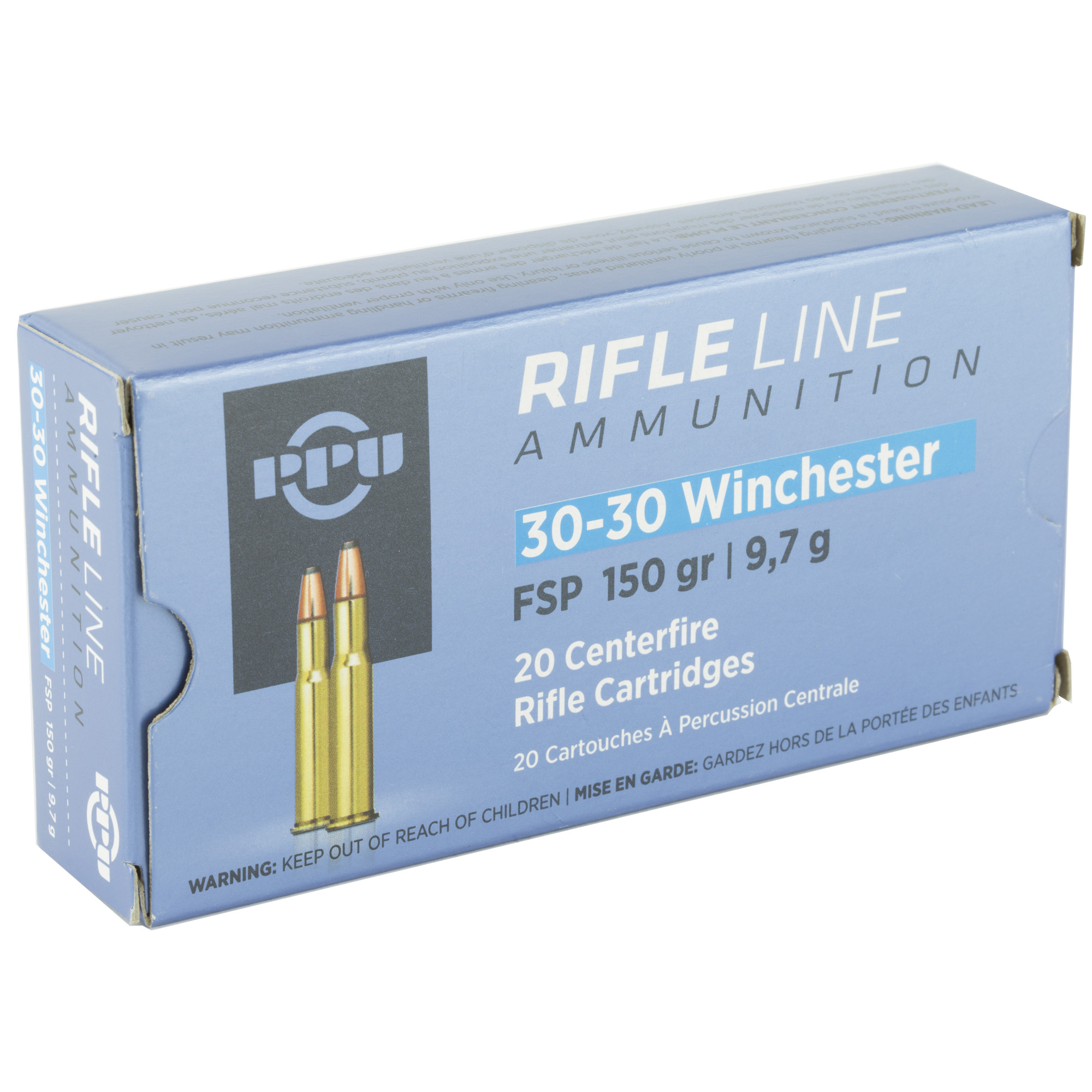 PPU PP30301 Standard Rifle  30-30Win 150gr Flat Soft Point 20 Per Box/10 Case