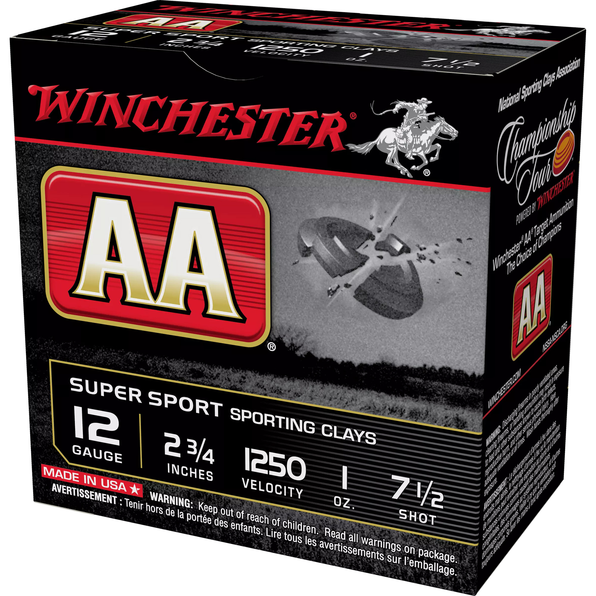 Winchester AA Super Sport Sporting Clay 12 Gauge Lead Shot 1 oz 25 Rounds