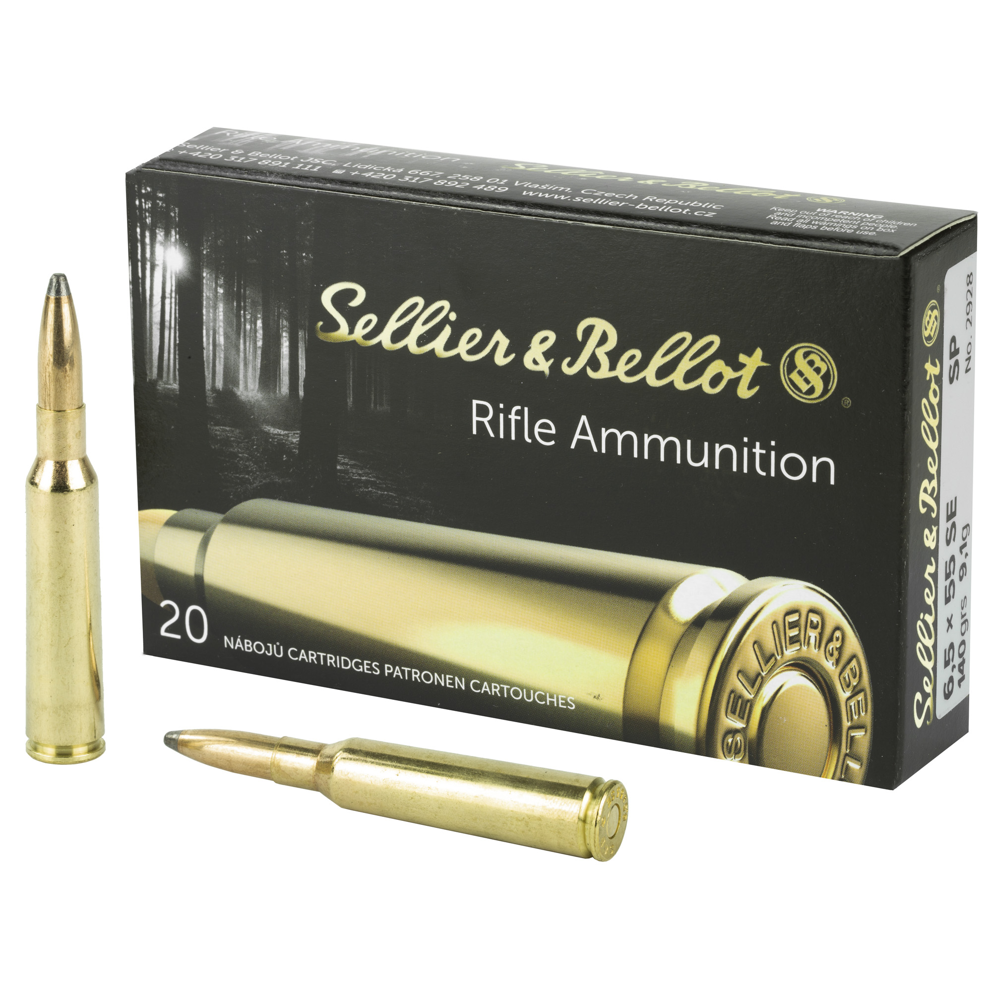 Sellier & Bellot SB6555B 6.5x55 Swedish Soft Point 140 Grain 20 Rounds