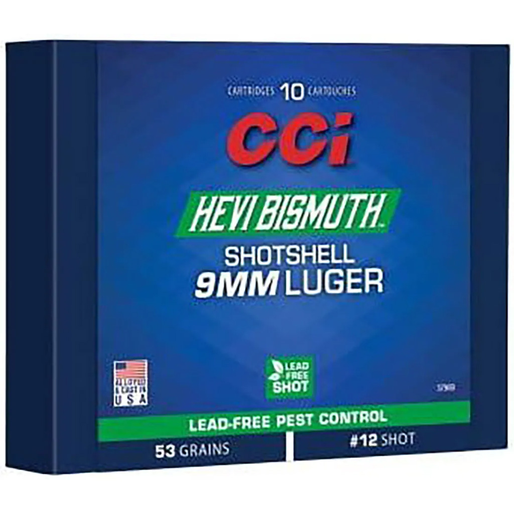 CCI Bismuth Shotshell Pistol Ammo 9mm Luger Bismuth Shot 10 rd.