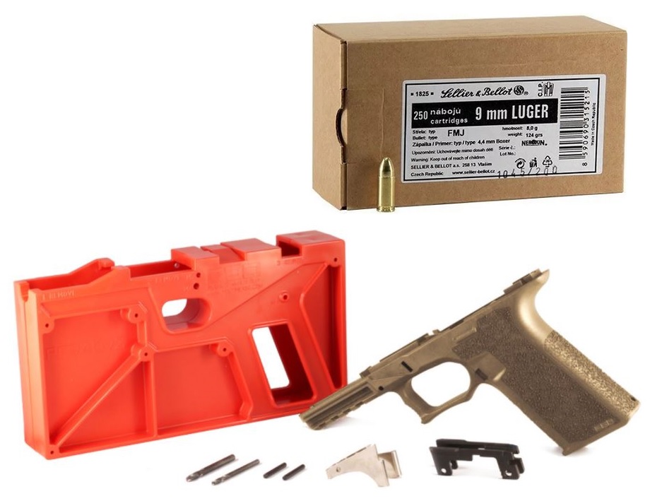 Polymer 80 PF940v2 80% Full Size Frame Kit FDE Glock 17 22 34 31 Ammo 9mm