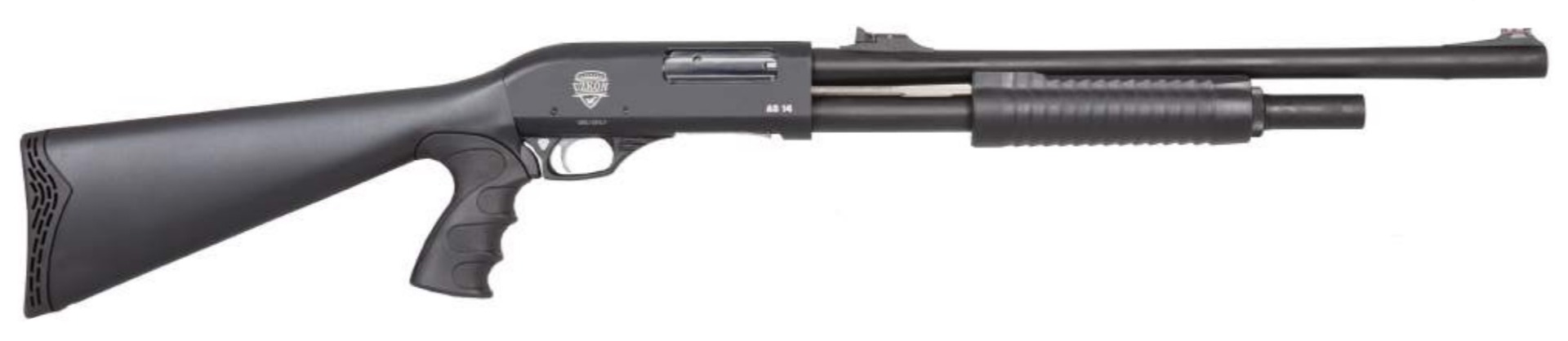 Uzkon AS-14 Pump Shotgun - Black | 12ga | 19.5" Barrel | Synthetic Furniture | Fiber Optic Front Sight