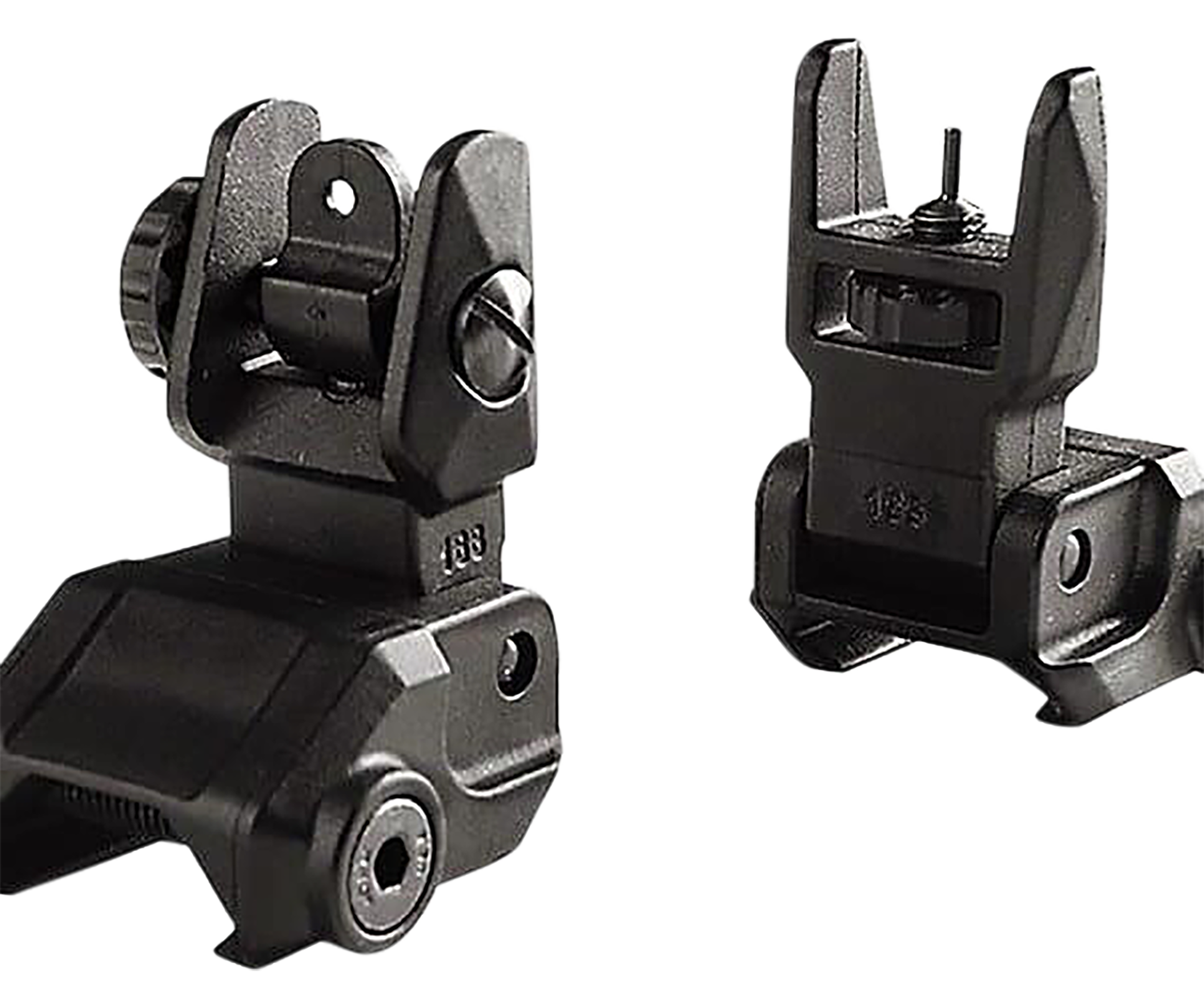 Lead and Steel LBUS Polymer Sight Set AR Folding Back Up Sights Fits AR Platform