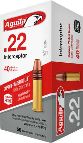 Aguila Interceptor 22 Long Rifle Lead Solid 40 Grain 50 Rounds