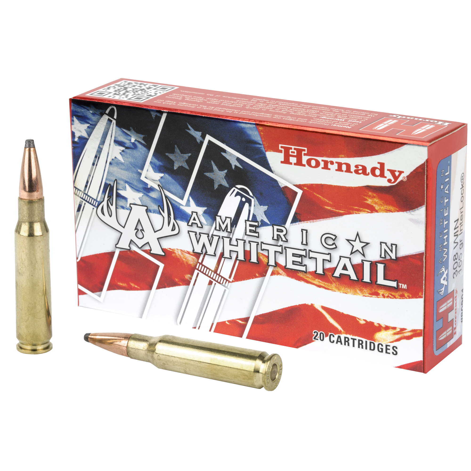 Hornady American Whitetail Rifle Ammo 308 Win. 165 gr. Interlock 20 rd.