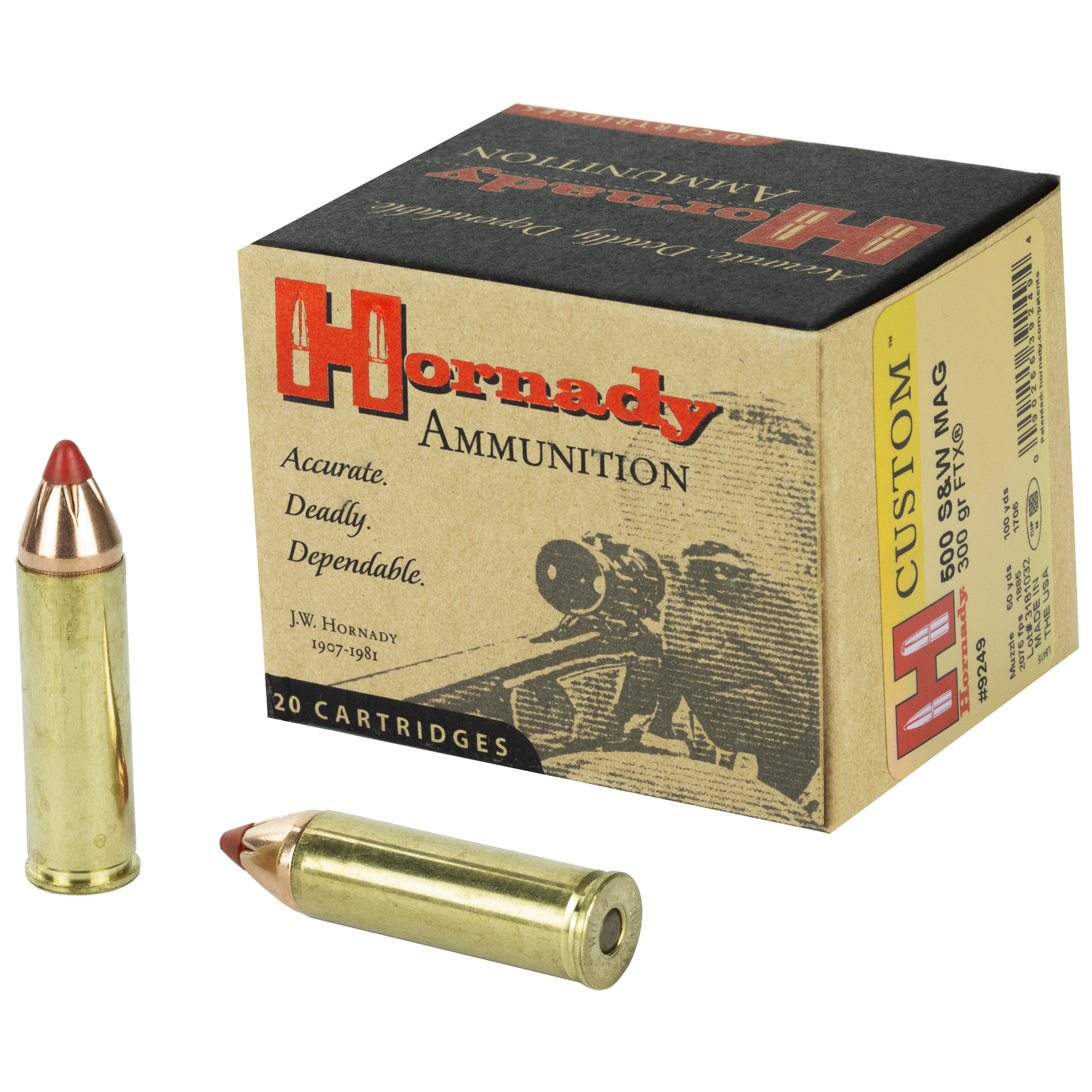 Hornady Custom Pistol Ammo 500 S&W Mag 300 gr. Flex Tip eXpanding 20 rd.