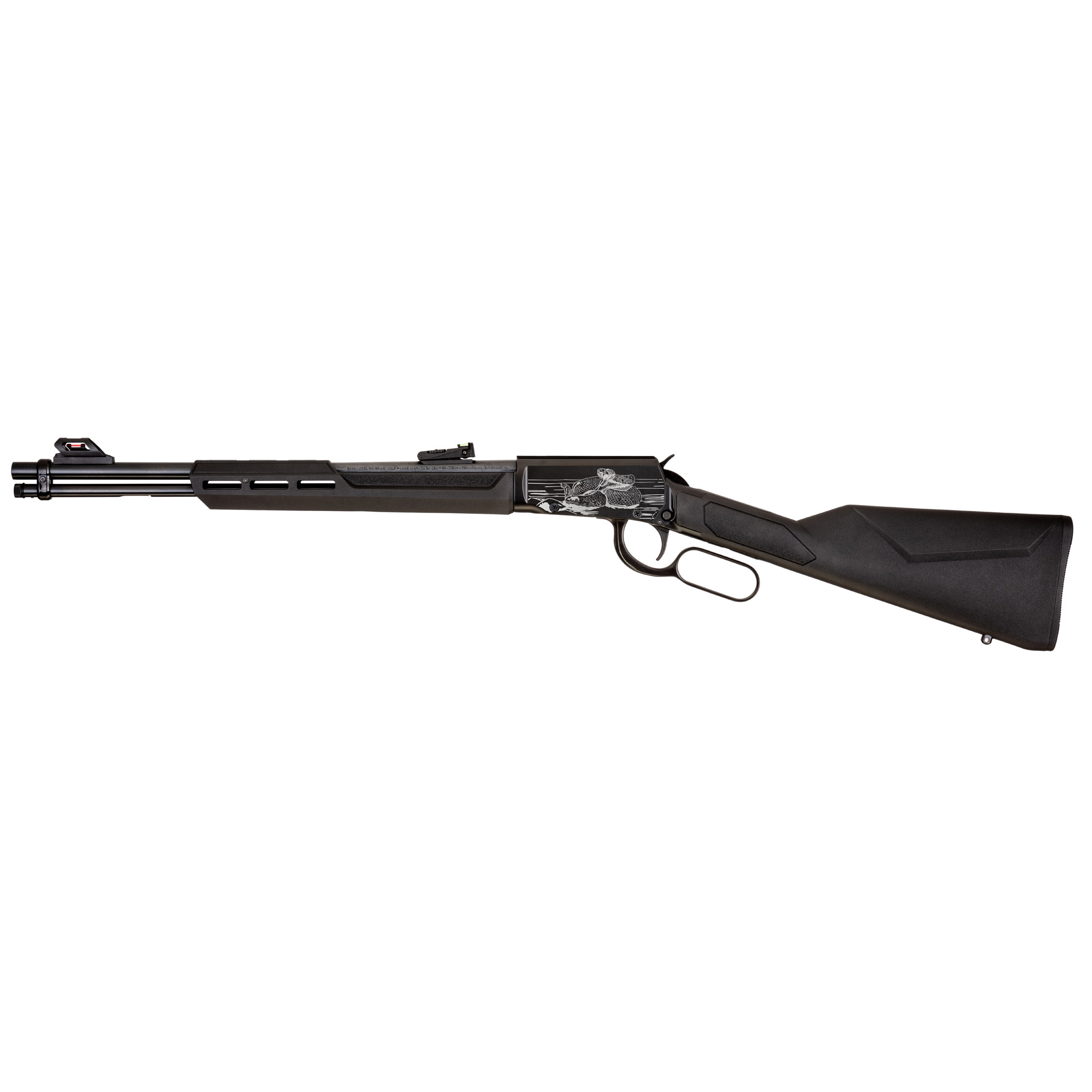 Rossi Rio Bravo 22LR 18" 15 Rounds Synthetic Stock Adjustable Sights Rattle Snake Engraving