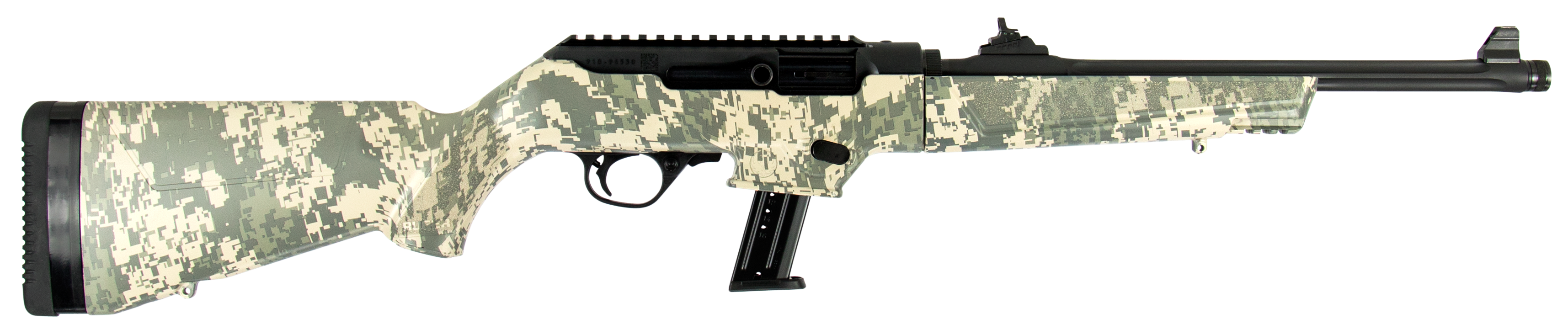 Ruger PC Carbine 9mm 16.12in Threaded Fluted 17rd Green Digital Camo